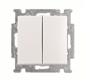 2021/6 UNV Механизм 1-клавишной, 1-полюсной кнопки (НО контакт/НЗ контакт), 10А 24В, серия impuls ABB. Вид 1