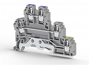 PUK 2 Т Клеммник 2-х ярусный с землёй 2,5мм² (серый) Klemsan. Вид 1