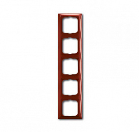 2515-97-507 Рамка 5-постовая с декоративной накладкой (фойер/красный) Basic 55 ABB. Вид 1