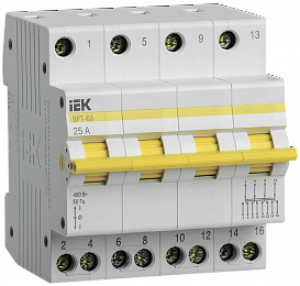 ВРТ-63 Выключатель-разъединитель трехпозиционный 4P 25А IEK. Вид 1