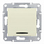 Переключатель 1-клавишный, с красной инд., сх. 6, 10а, 250В (бежевый) Sedna Schneider Electric. Вид 1.