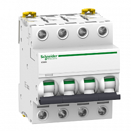 iC60N 4P 10А Автоматический выключатель 4-полюсный, 10А, 6кА (хар-ка C) Schneider Electric. Вид 1