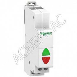 iIL Индикаторная лампа с 2 светодиодами красный/зелёный на DIN-рейку 230В AC Schneider Electric. Вид 1
