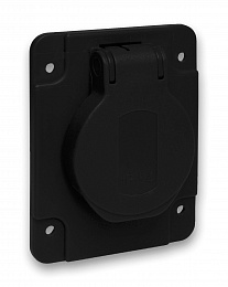 Розетка черная 10/16a 65х85мм ip54 винты сзади Schneider Electric. Вид 1
