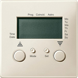 Таймер управления жалюзи нед., подкл. датчика, наклад. модуль, sd (бежевый) Merten Schneider Electric. Вид 1