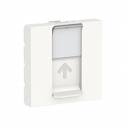 Лицевая панель RJ45 для коннектора Keystone/Systimax, 2 мод. (белый) Unica New Schneider Electric. Вид 1