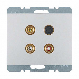 Тройная розетка RCA/S-Video (алюминиевый, матовый) K.5 Berker. Вид 1