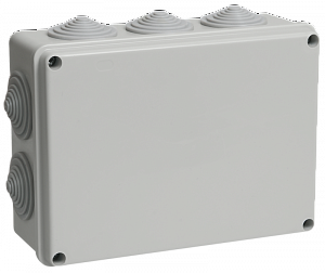 КМ41243 Коробка распаячная для о/п 190х140х70 мм IP44 (RAL7035, 10 гермовводов) ИЭК. Вид 1