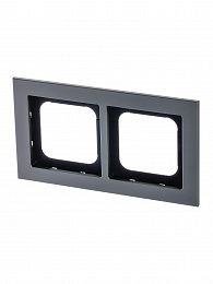 1722-270-500 Рамка 2-постовая (металл платина) Axcent ABB. Вид 1