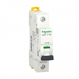 iC60H 1P 16А Автоматический выключатель 1-полюсный, 16А, 10кА (хар-ка C) Schneider Electric. Вид 1