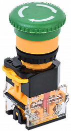 Кнопка D8-11ZS "Грибок" d=22мм 1з+1р пов. с фик. зеленая ИЭК. Вид 1