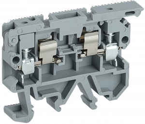 Клемма винтовая КВИ-4-П с держат. предохр. 5х20 серая IEK. Вид 1