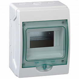 Бокс 6 мод.настенный IP65 серый с прозр.дверью,с доп. клеммником Schneider Electric. Вид 1
