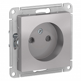 Розетка без заземления со шторками, 16А, механизм (алюминий) Atlas Design Systeme Electric. Вид 1
