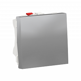 Переключатель 1-клавишный, сх. 6, 10 ax, 250 в, 2 модуля (алюминий) Unica Modular Schneider Electric. Вид 1