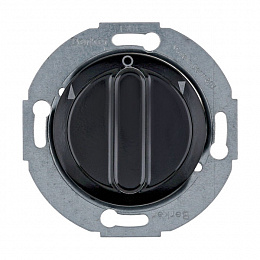 Выключатель поворотный для жалюзи с накладкой и вращающейся ручкой (черный, глянцевый) Serie 1930/Glas/Palazzo Berker. Вид 1