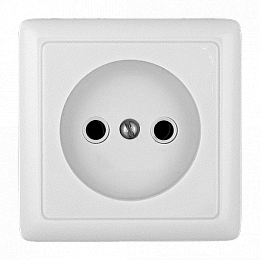 Розетка 2К+З, О/У, с изолирующей пластиной, 10А, 250В (белый) Хит Systeme Electric. Вид 1