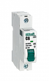 ВА-103 Автоматический выключатель 1-полюсный, 8А, 6kA (хар-ка C) DEKraft. Вид 1