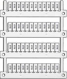 Маркировка MG-CPM-13 41790 (5X12 WH) для клемм серии SNK, чистая, 56 маркеров 5х12 мм в карте, 1960 маркеров в упаковке TYCO. Вид 1