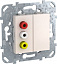 Розетка 3 RCA (бежевый) Unica Schneider Electric. Вид 1.