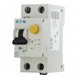 286467 PFL6-16/1N/C/003 Дифф. автомат 1P+N, 16А, 30mA, 6kA (хар-ка C) Eaton. Вид 1