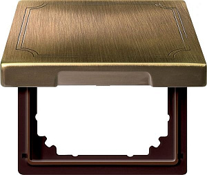 Адаптер из sm в system d с крышкой, sd (античная латунь) Merten Schneider Electric. Вид 1