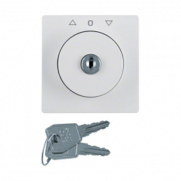 Накладка с замком к жалюзийному замочному выключателю (полярная белизна, бархат) Q.1/Q.3 Berker. Вид 1