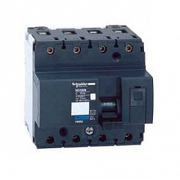 NG125H 4P 63A Автоматический выключатель 4-полюсный, 63А, 36kA (хар-ка C) Schneider Electric. Вид 1