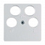 Накладка для антенной розетки, 4 отверстия (алюминиевый, матовый) Berker. Вид 1.