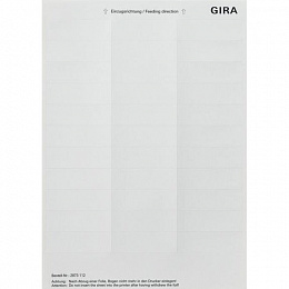 Листы для надписей белый Gira. Вид 1