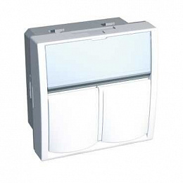 Накладка 2xrj45 systimax белая ral9003 Schneider Electric. Вид 1