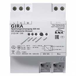 Источник питания KNX 320 мА с интегрированным дросселем Gira. Вид 1