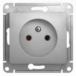 Розетка без заземления, 16А, механизм (алюминий) Glossa Systeme Electric. Вид 1