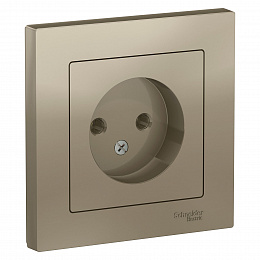 Розетка без заземления, 16А, в сборе (шампань) Atlas Design Systeme Electric. Вид 1