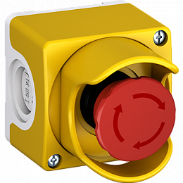 1SFA619811R2001 CEP1-2002 Пост кнопочный с защитным кожухом с кнопкой стоп, 1НО+1НЗ отп.поворачиванием (в сборе) ABB. Вид 1