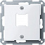 Центральная плата для розетки RJ11/RJ45,1пост, qf sm (активный белый) Merten Schneider Electric. Вид 1.