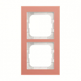 1722-227 Рамка 2-постовая (стекло благородный коралл) Axcent ABB. Вид 1