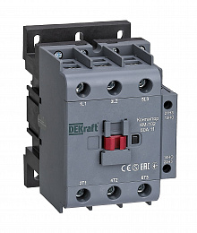 КМ102-080А-230-11 Контактор 3-х полюсный 80А 220В/230В АС3 АС4 1НО+1НЗ DEKraft. Вид 1