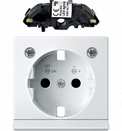 Центральная плата с мод.свет.подсв.для роз.schuko (белый) Merten Schneider Electric. Вид 1