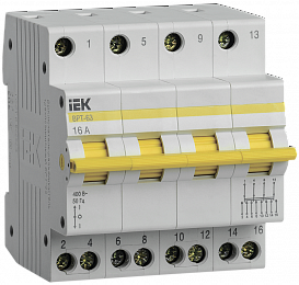 ВРТ-63 Выключатель-разъединитель трехпозиционный 4P 16А IEK. Вид 1