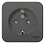 Розетка с заземлением, со шторками, О/У, (компакт) изол.пл 16А, 250В (антрацит) Blanca Systeme Electric. Вид 1.