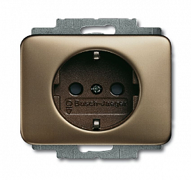 20 EUC-21-500 Розетка SCHUKO 16А 250В, серия alpha nea, цвет бронза ABB. Вид 1
