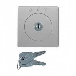 Накладка с замком к жалюзийному замочному выключателю (алюминиевый, бархатный лак) Q.1/Q.3 Berker. Вид 1