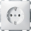 Розетка 16А с заземлением, без шторок, qf sd (полярный белый) Merten Schneider Electric. Вид 1.