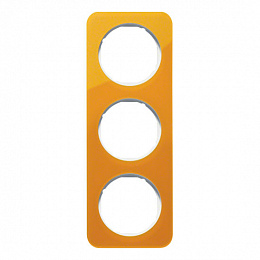 Рамка 3-постовая (акрил, оранжевый/полярная белизна) R.1 Berker. Вид 1