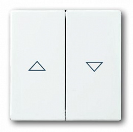 1785 JA-84-500 Клавиша для механизма выключателя жалюзи 2000/4 U и 2020/4 US, с маркировкой, серия solo/future, цвет davos/альпийский белый ABB. Вид 1