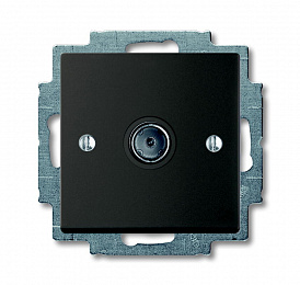 1743-01-95-507 Розетка телевизионная TV оконечная (шато/чёрный) Basic55 ABB. Вид 1