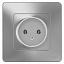 Розетка без заземления, без шторок, С/У, 16А, 250В (алюминий) Blanca Systeme Electric. Вид 1.