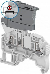 Клемма втычная ZK2,5-SF-R1 - держатель предохранителя 5x20 мм - серая - 2,5 мм2, индикатор сгор. предохр. 24-110В AC/DC TYCO. Вид 1