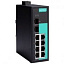 10-портовый неуправляемый коммутатор: 8 х 10/100 BaseTX, 1 x 100BaseSFP, 1 x 10/100/1000BaseSFP, -40...+75C MOXA. Вид 1.